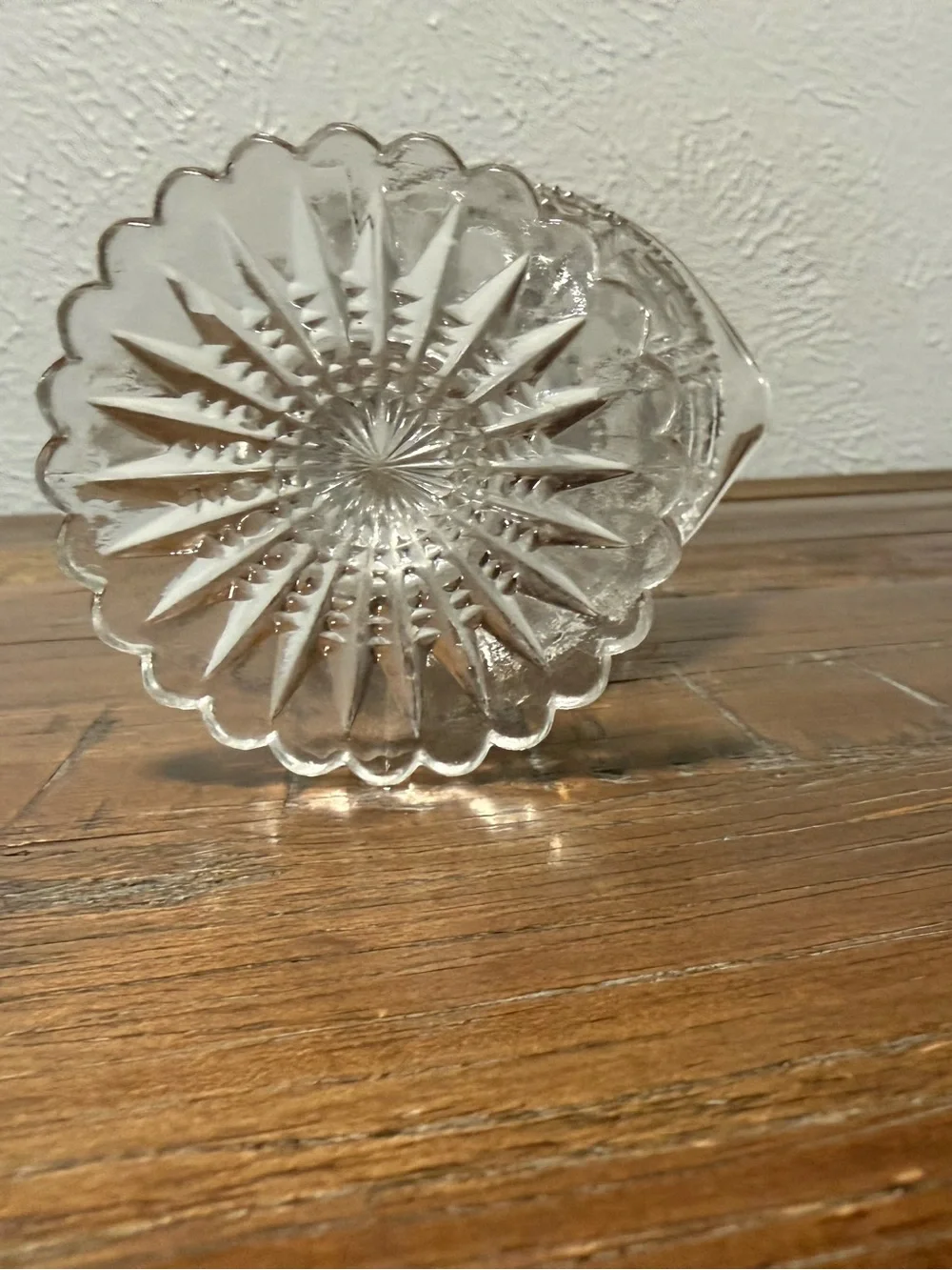 clear glass creamer is an Imperial Glass piece from the 1930s